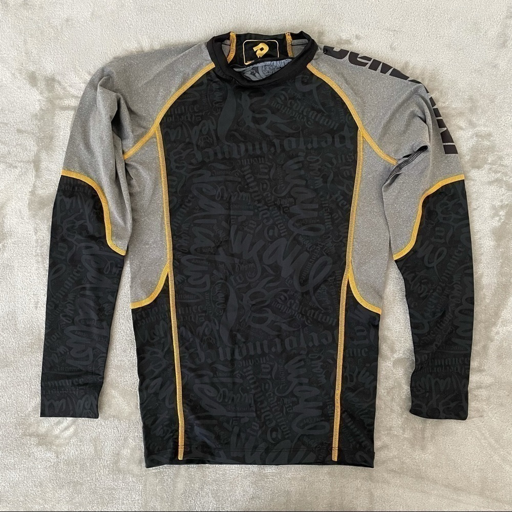 DeMarini Men’s Fitted Long Sleeve Mock Neck Active Shirt Black Size Medium